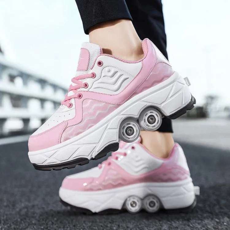 Convertible Roller Skates and Walking Shoes with Hidden Wheels