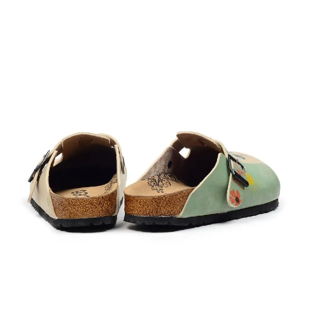 Coral & Mint Buckle-Accent Cat Clogs – CAL397