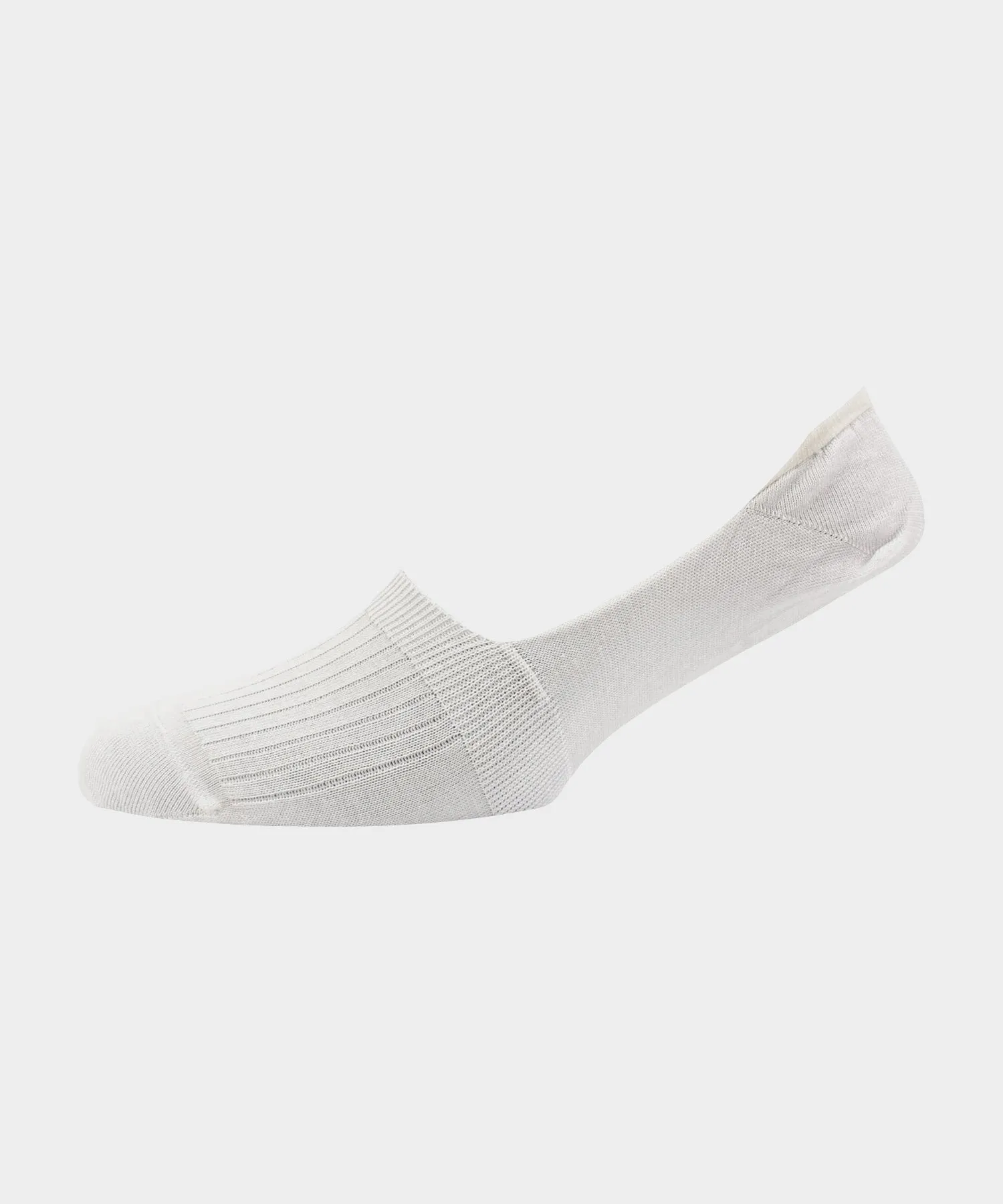 Corgi Rib Mercerized Cotton Invisible Sock in White