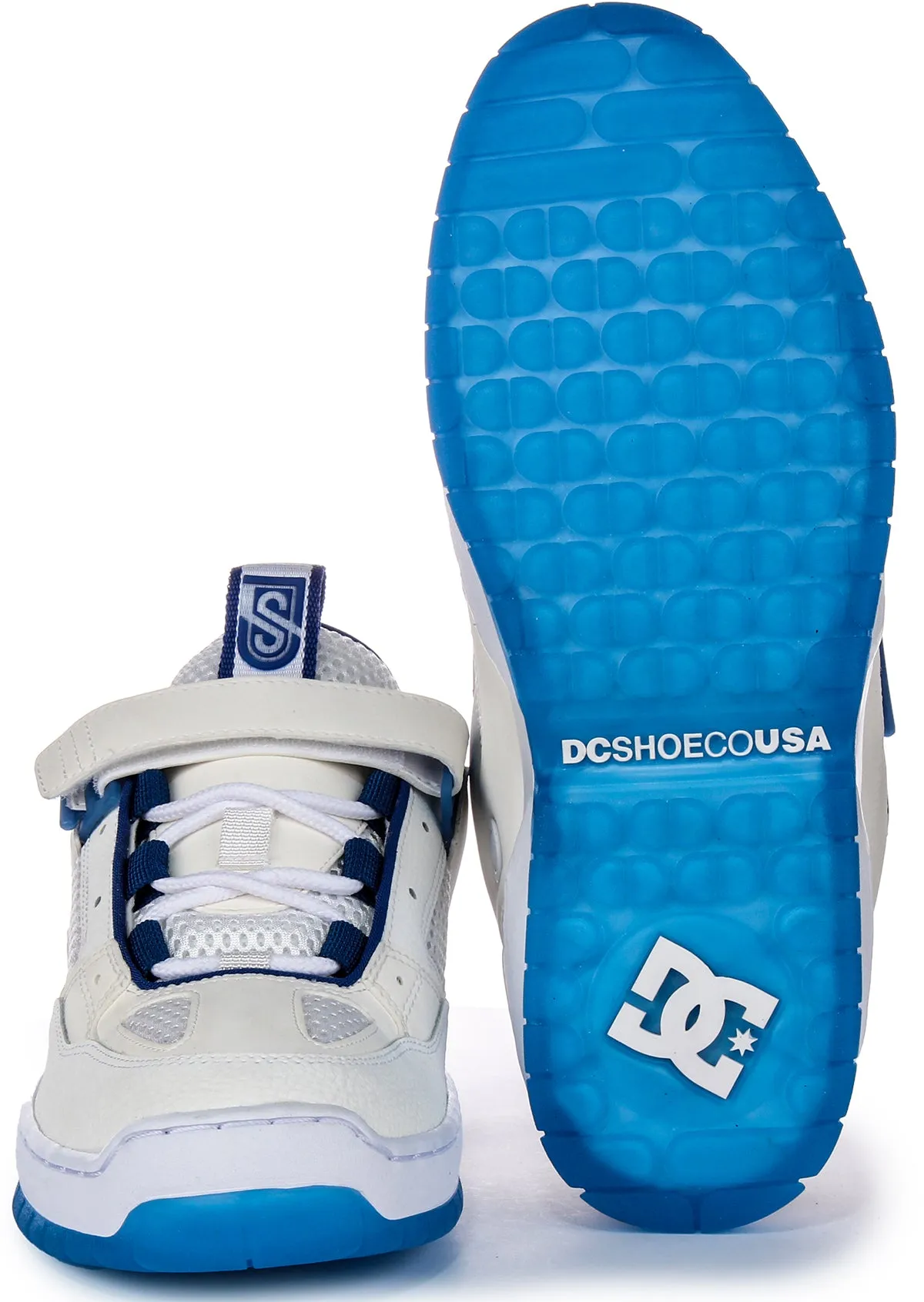 Dc Shoes Js 1 In White Blue For Men