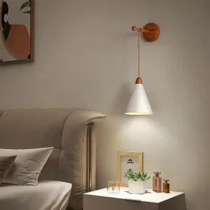 Dotty Metallic Splash Wood Effect Hanging LED Wall Light