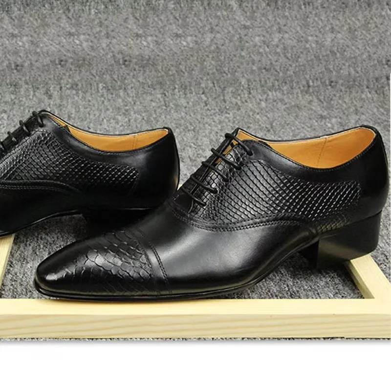 Elegant Custom Brogue Leather Lace-up Wedding Shoes