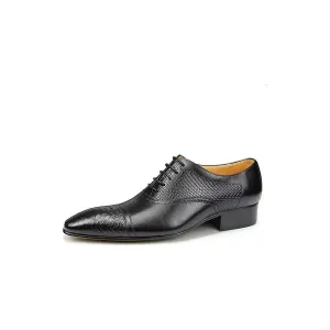 Elegant Custom Brogue Leather Lace-up Wedding Shoes