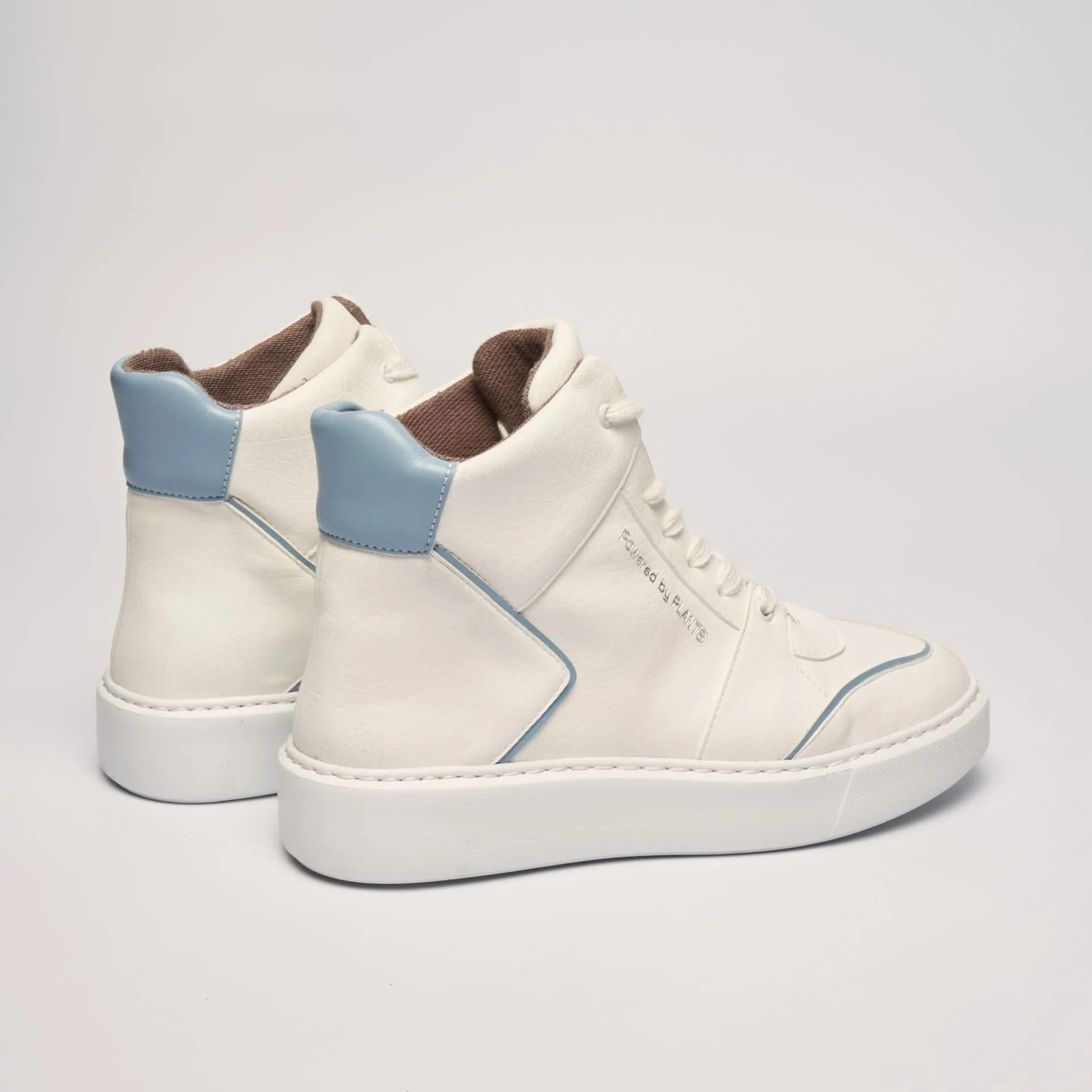 Emi Women's Vegan Leather Sneakers | White & Blue