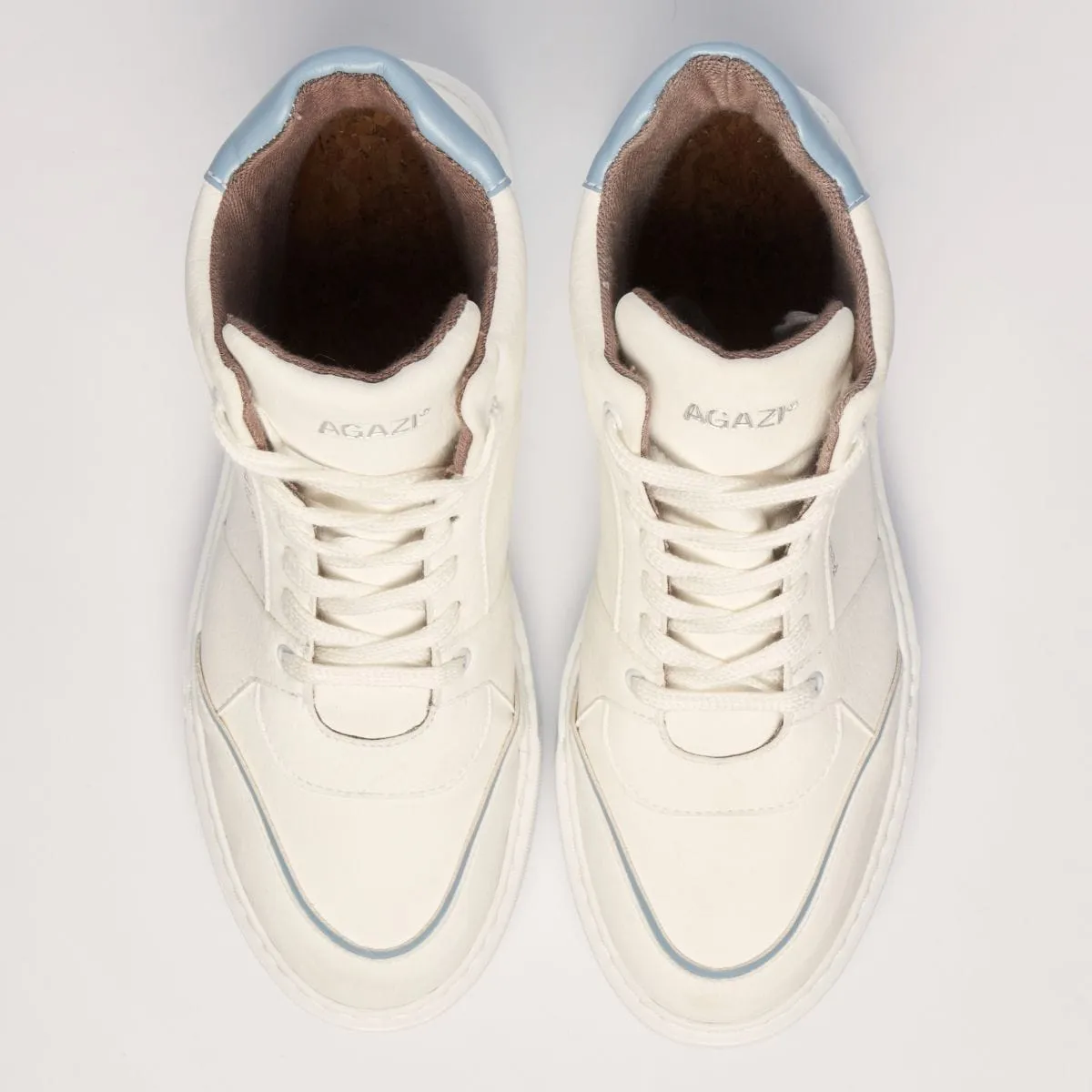 Emi Women's Vegan Leather Sneakers | White & Blue