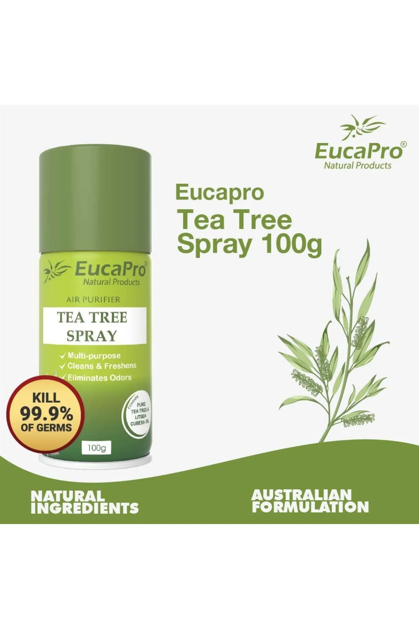 Eucapro Antibacterial Disinfectants Tea Tree Spray - 100G