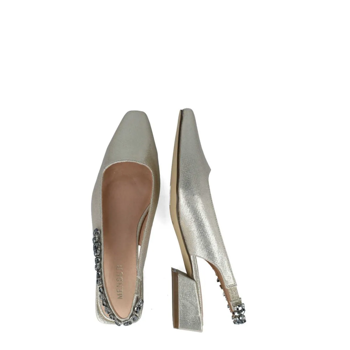 Eunosto Slingbacks in Gold or Silver by Menbur