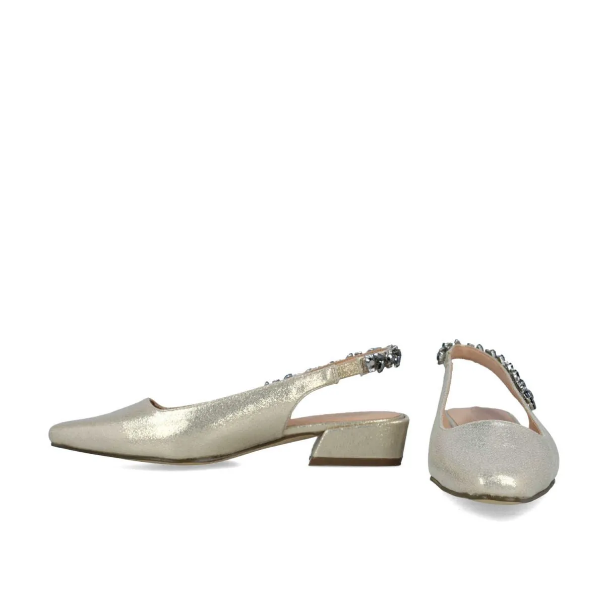 Eunosto Slingbacks in Gold or Silver by Menbur