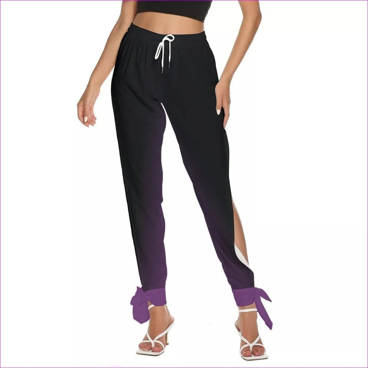 Fade Womens Side Seam Cutout Pants With Bottom Strap