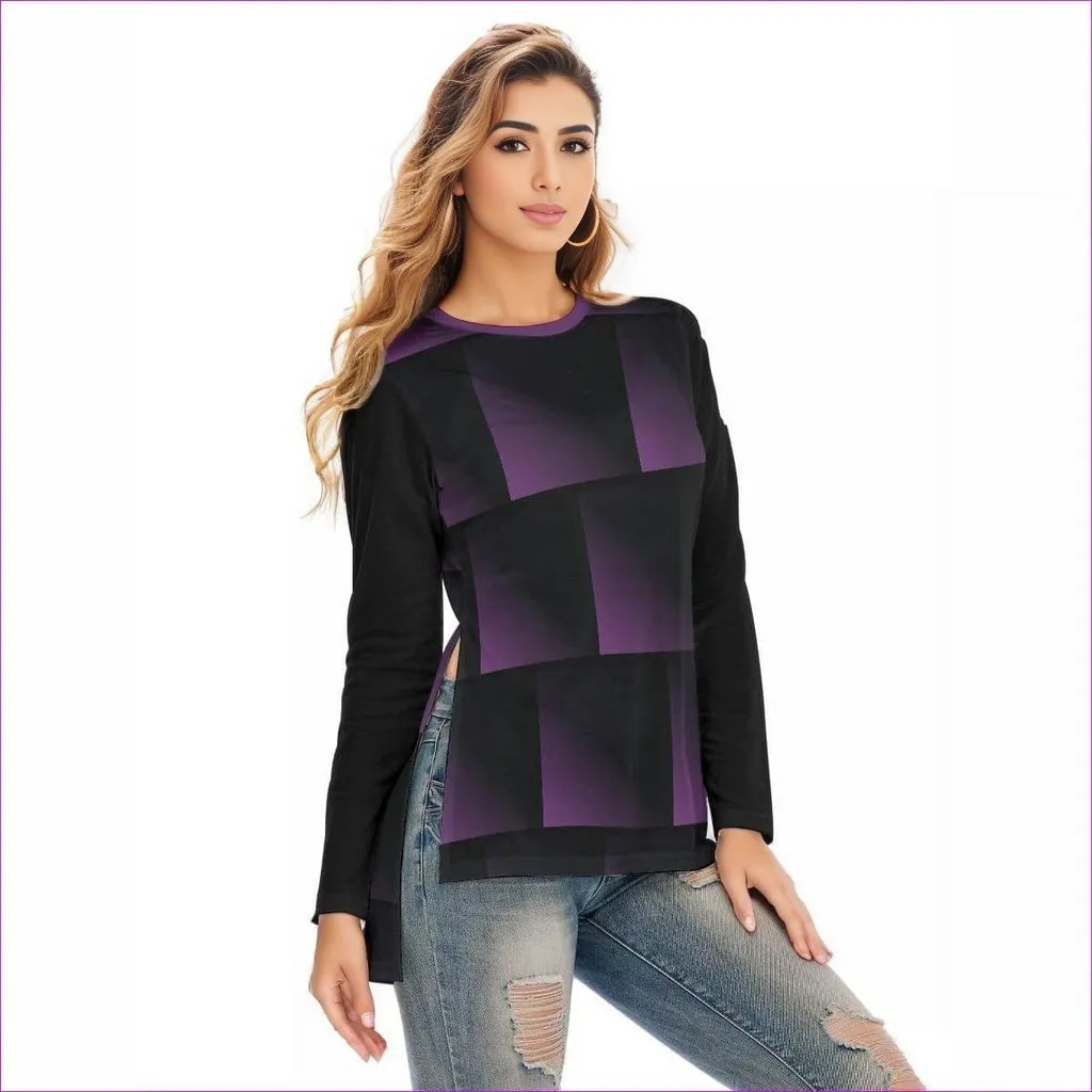 Fade Womens Side Split Long T-shirt