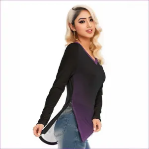 Fade Womens V-Neck Long Sleeves with Side Zip T-shirt