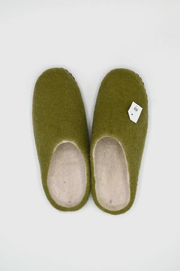 Felt Wool Open Back Slippers