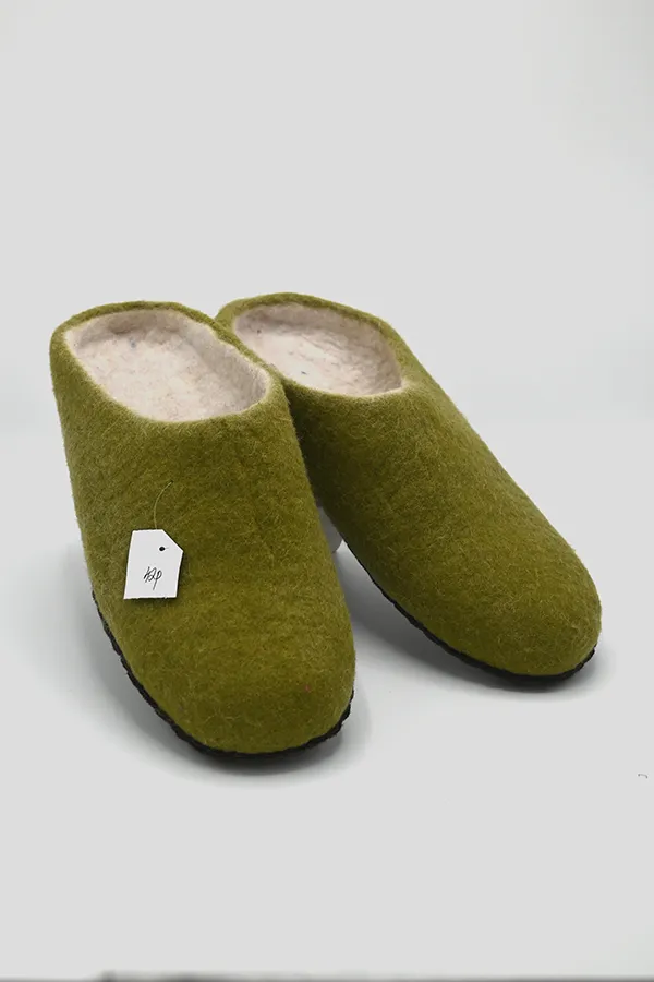 Felt Wool Open Back Slippers