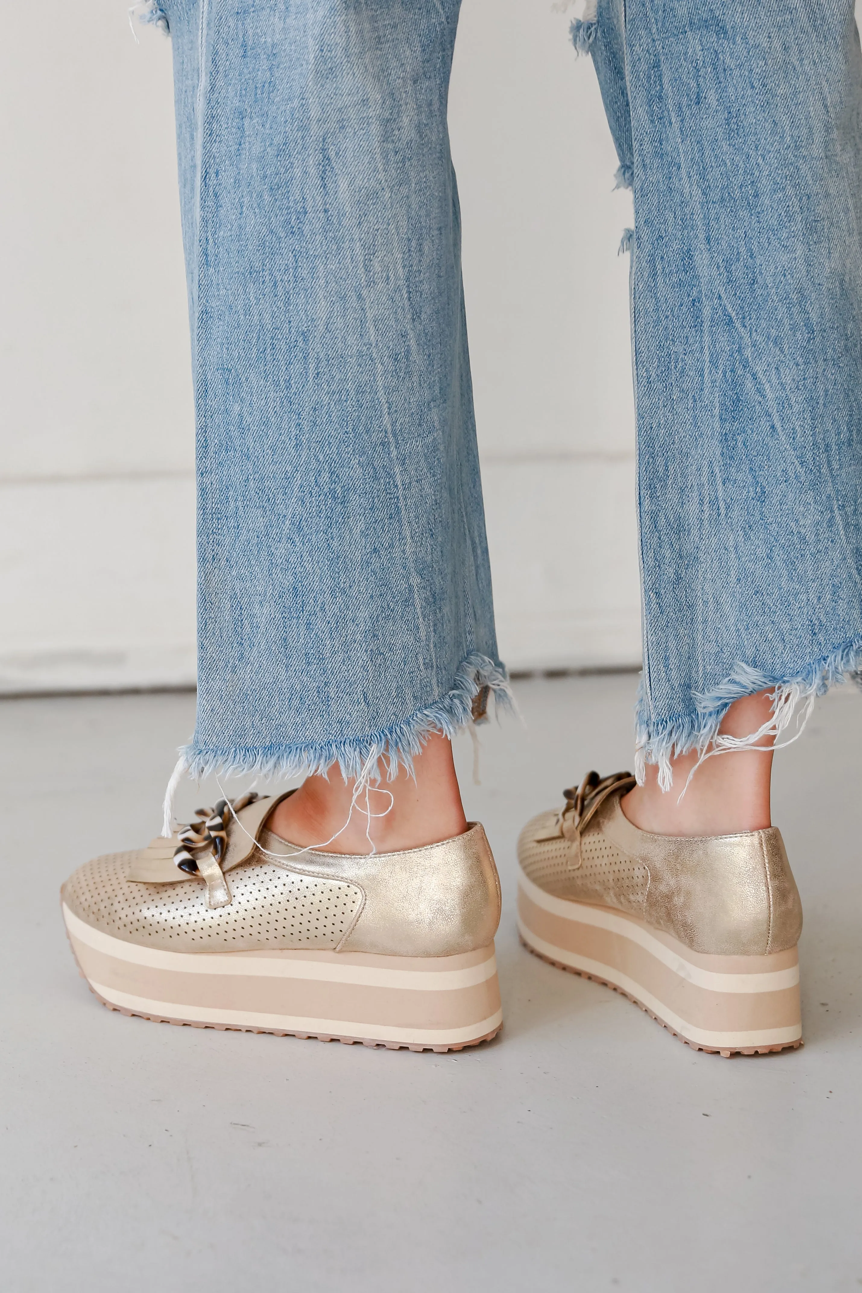 FINAL SALE - Teach You How Gold Platform Sneakers