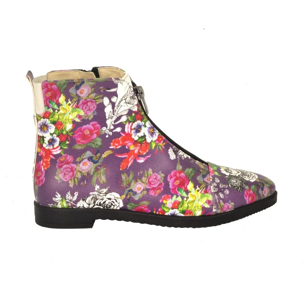 Flowers Ankle Boots FER104