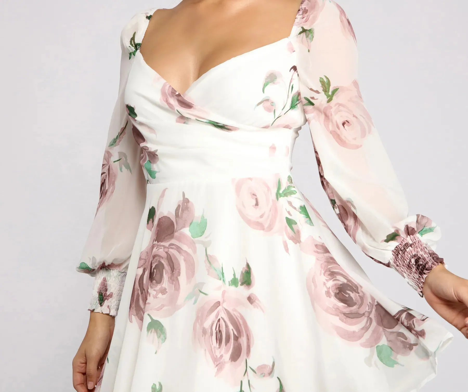 Flowy Feels Floral Chiffon Mini Dress