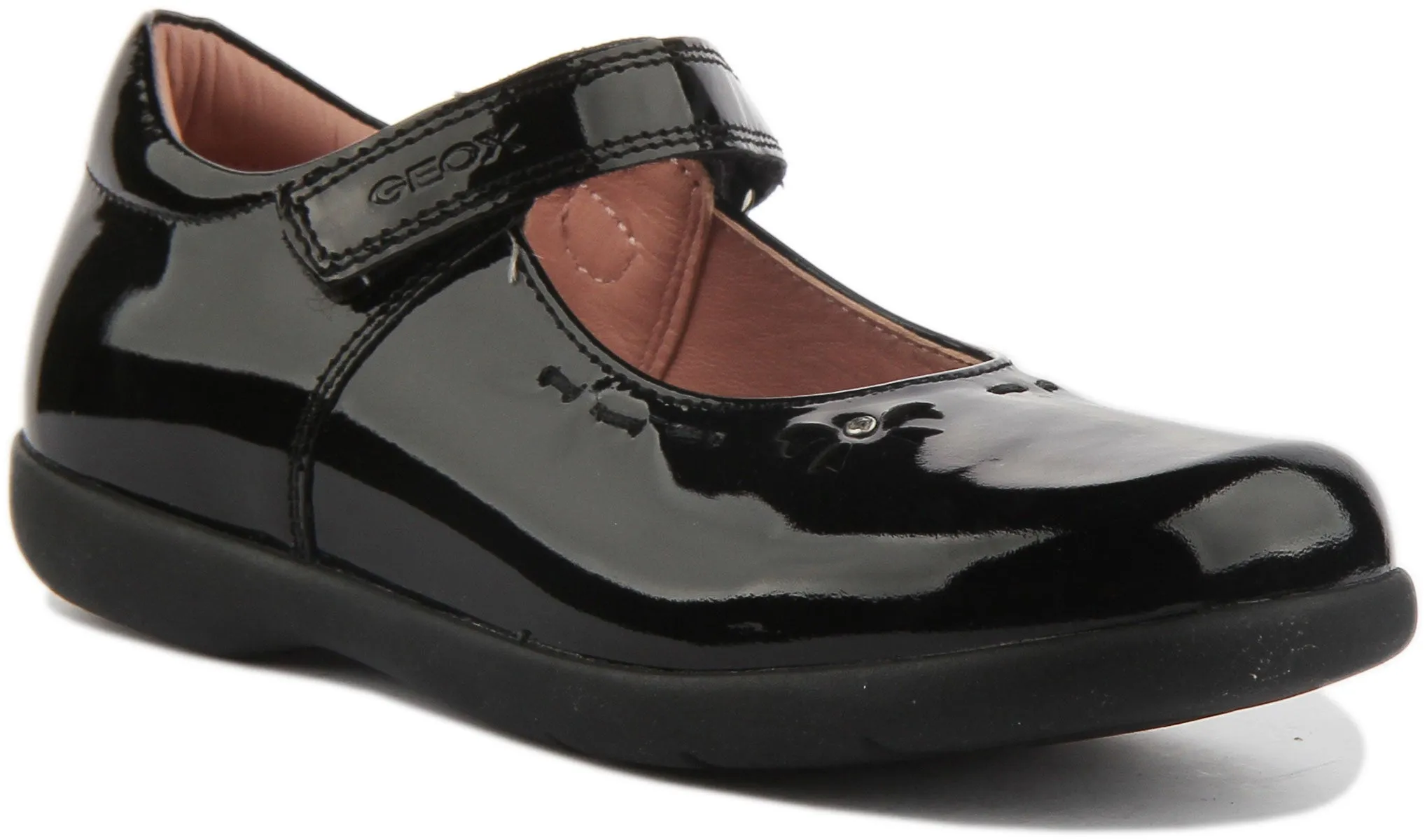 Geox naimara Girl2 In Black Patent For Kids