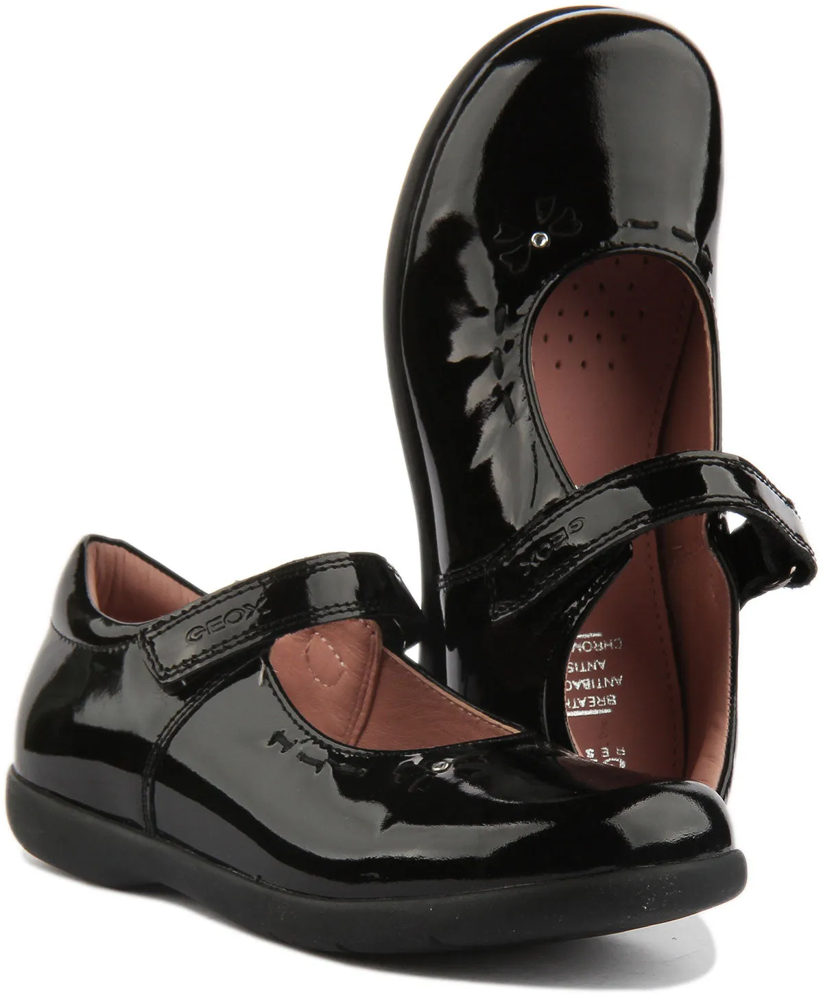 Geox naimara Girl2 In Black Patent For Kids