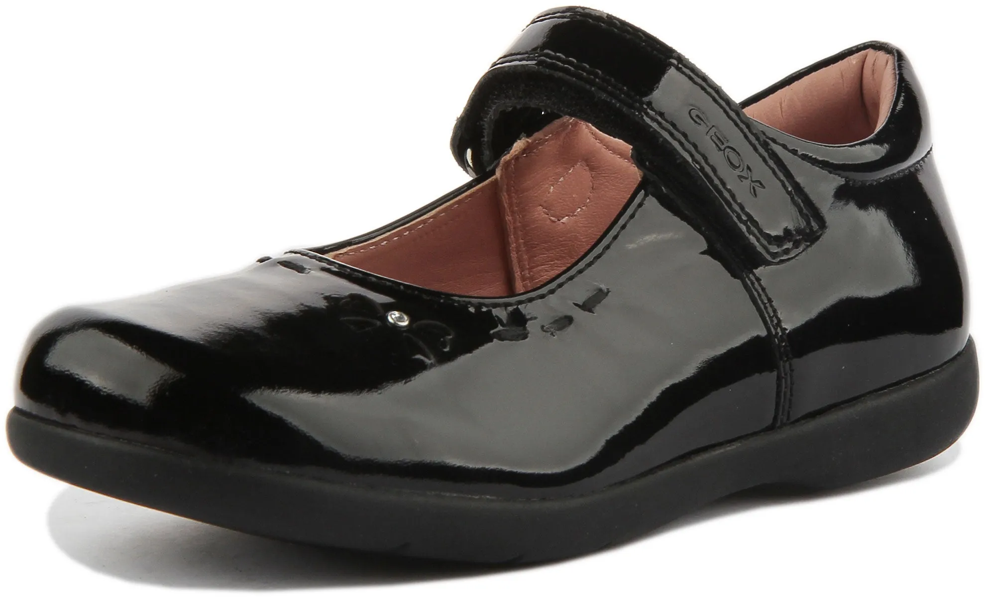 Geox naimara Girl2 In Black Patent For Kids