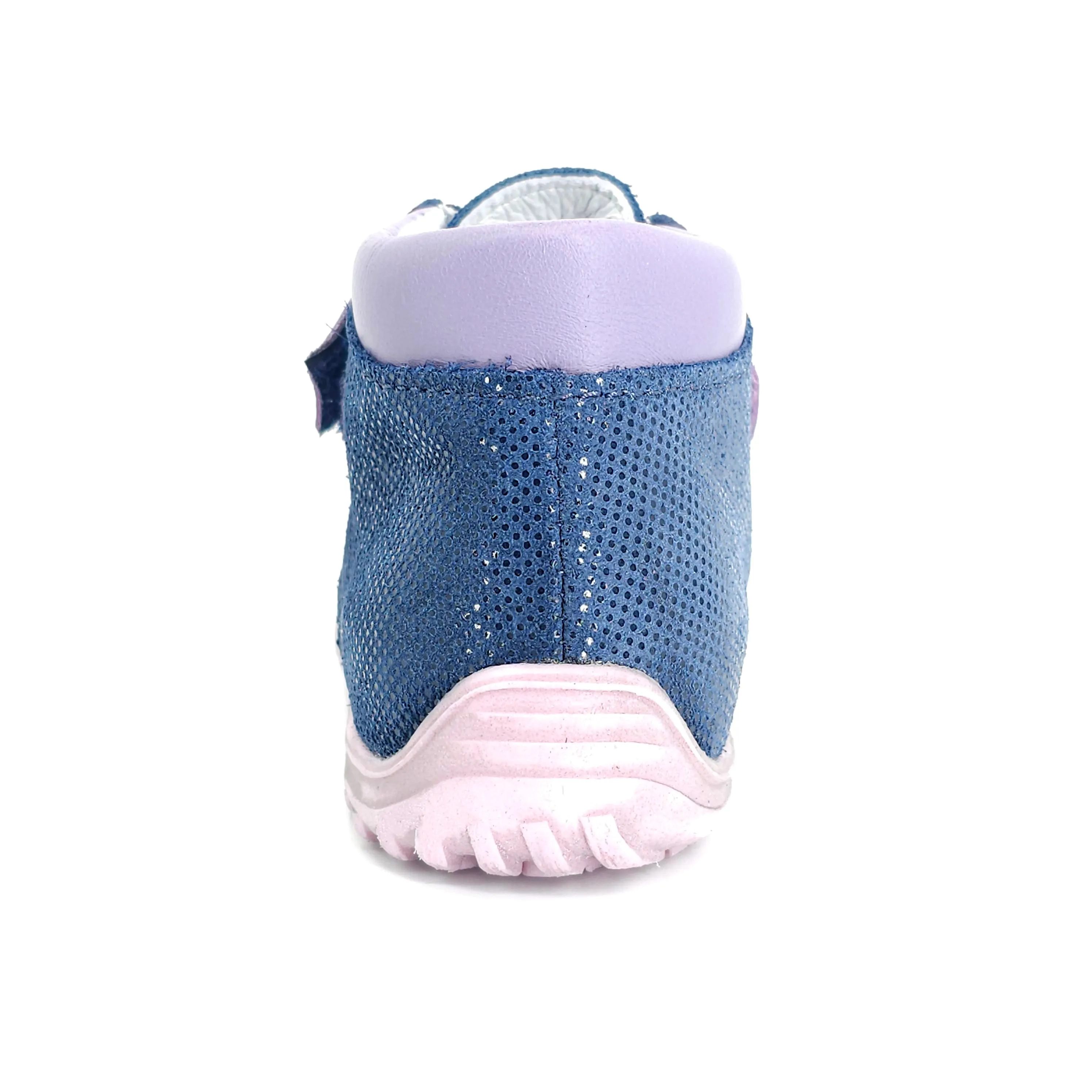 Girls Double Velcro Shoe In Navy and Purple