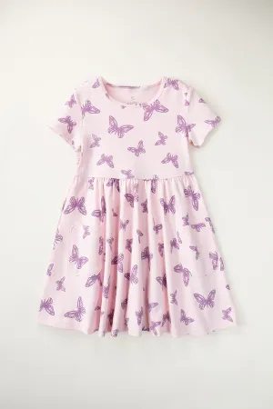 Girls Printed Cotton Skater Dress