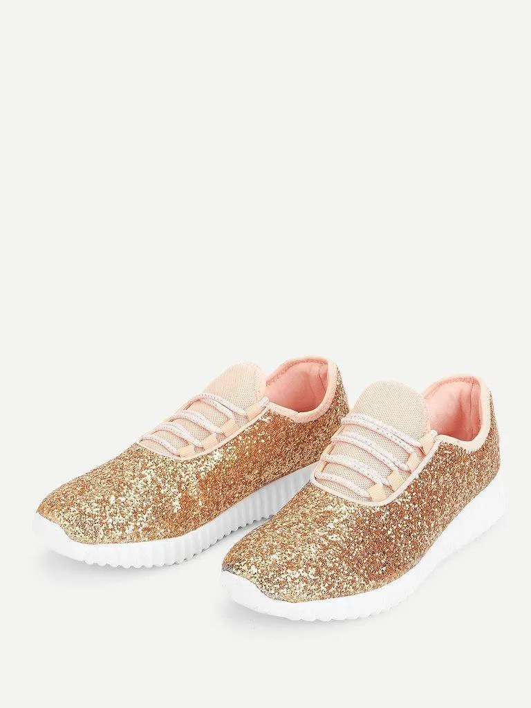 Glitter Lace Up Trainers