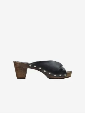 Grape Leather Vegan Clogs | Black