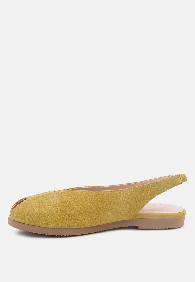 GRETCHEN Mustard Slingback Flat Sandals