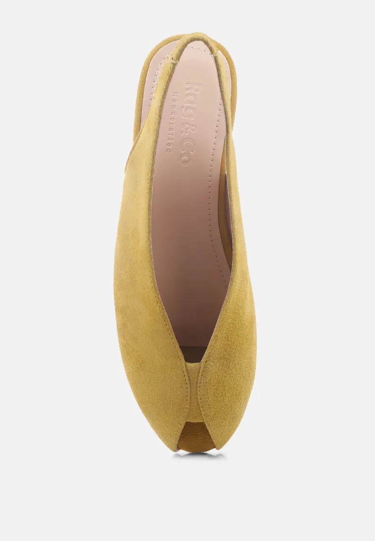 GRETCHEN Mustard Slingback Flat Sandals