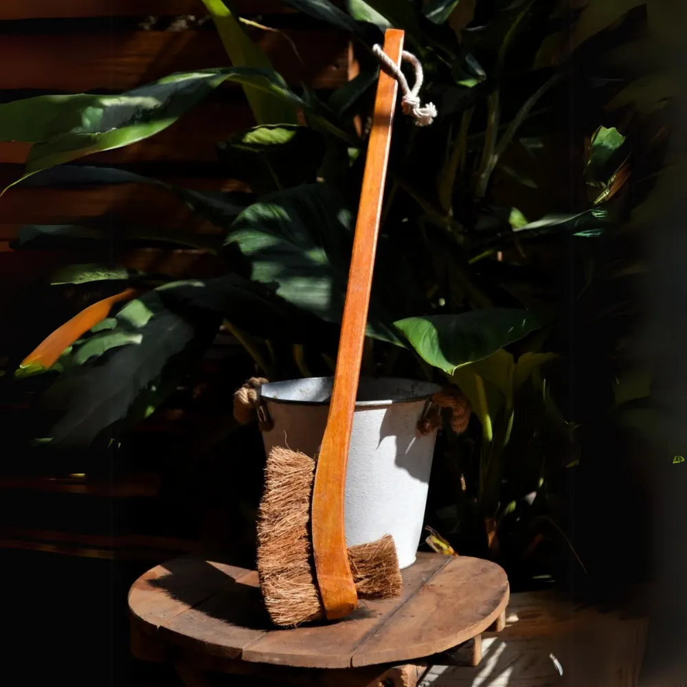 Handmade Coconut Coir Double Hockey Toilet Brush