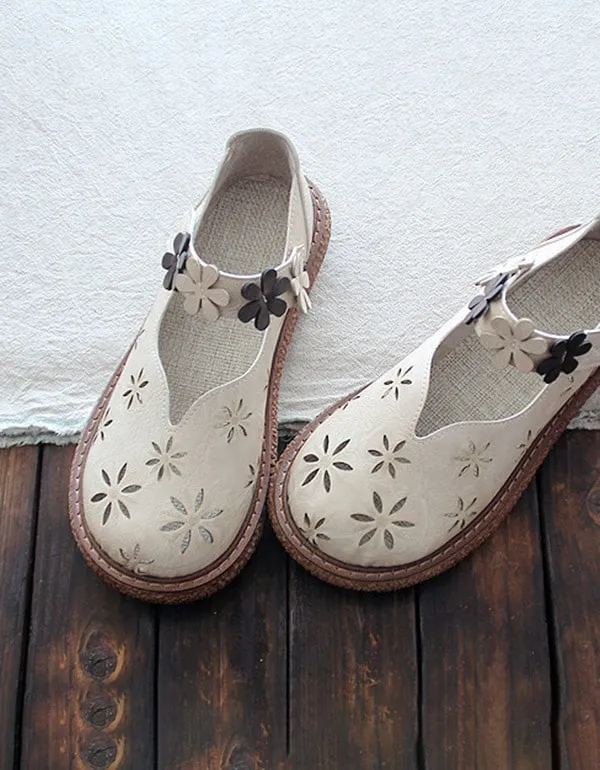 Hollow Thick-soled Comfortable Retro Handmade Shoes