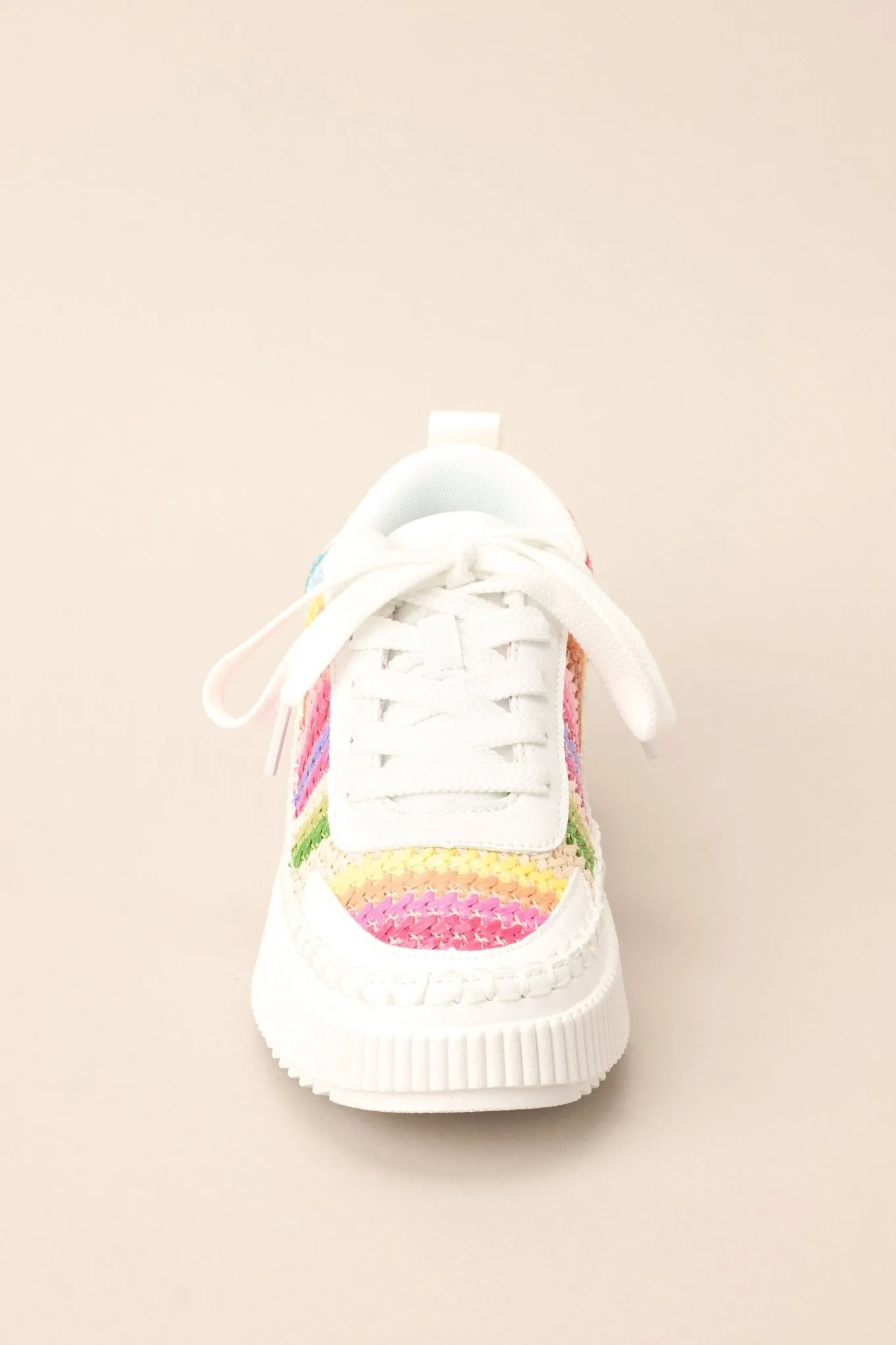 I Deserve Happiness Rainbow Knitted Platform Sneakers