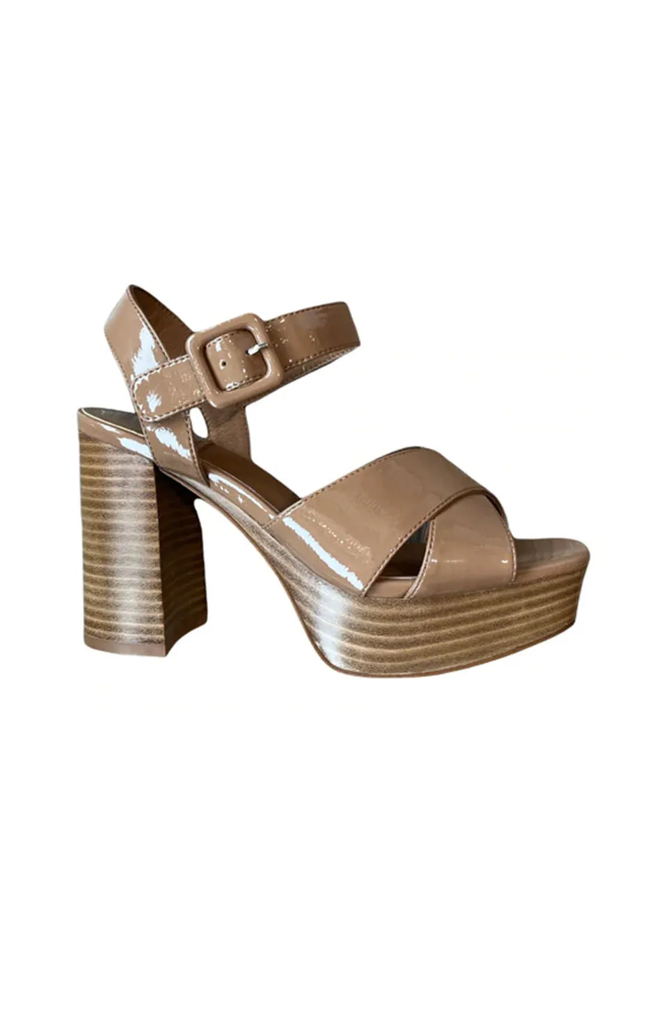 Jeffrey Campbell Amma-St In Dark Natural Crinkle Patent