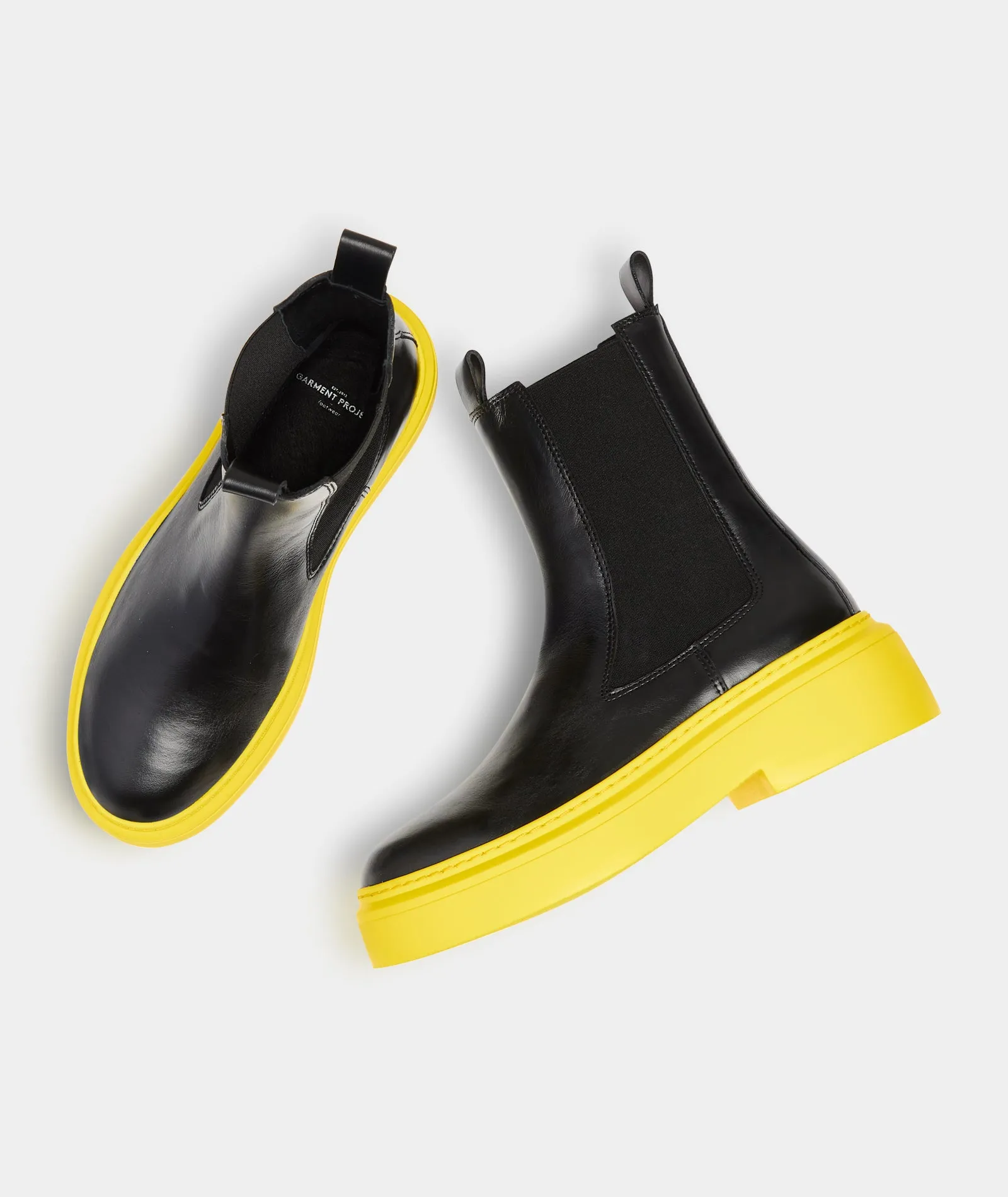 June Chelsea - Black Leather / Yellow Sole