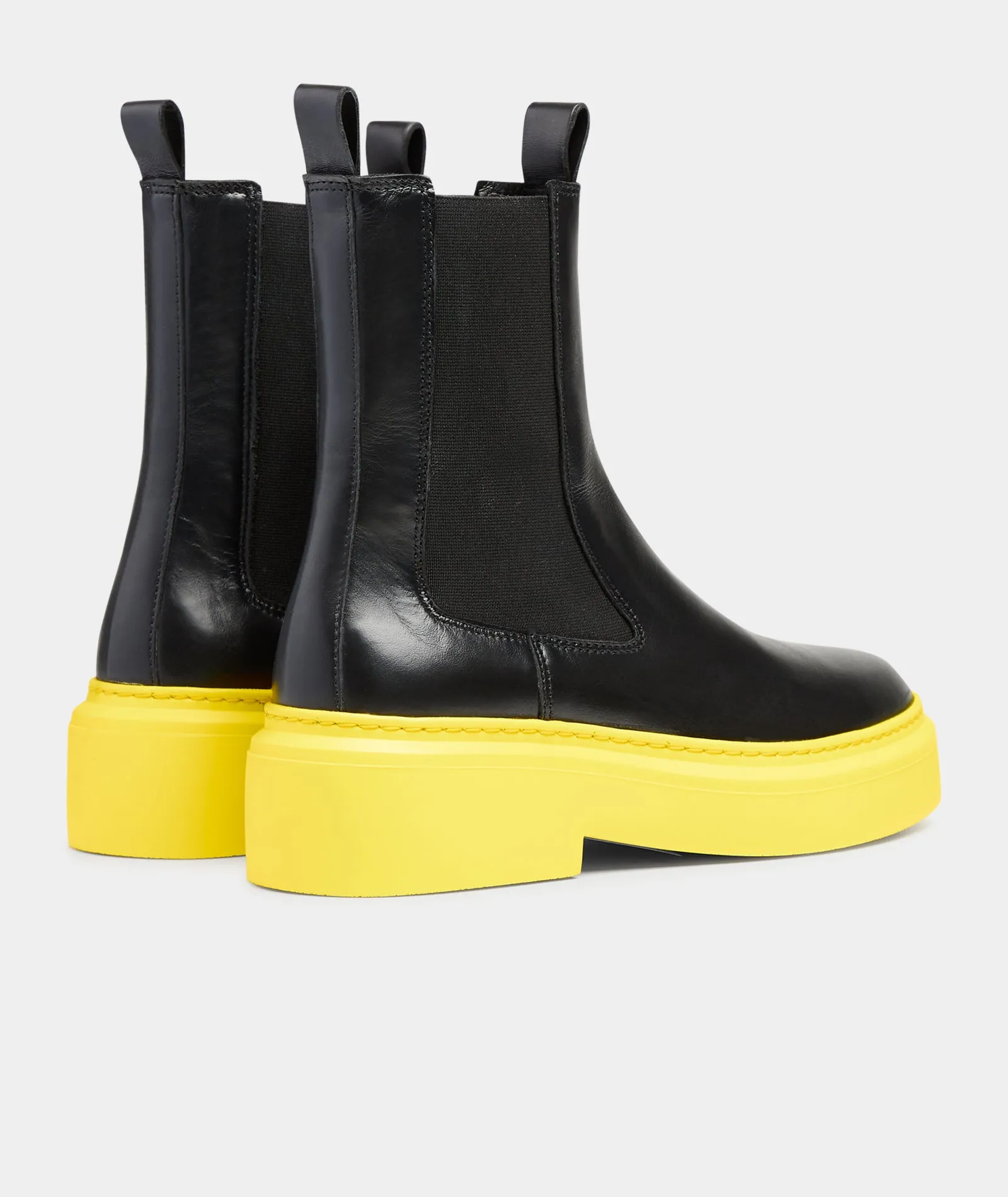 June Chelsea - Black Leather / Yellow Sole