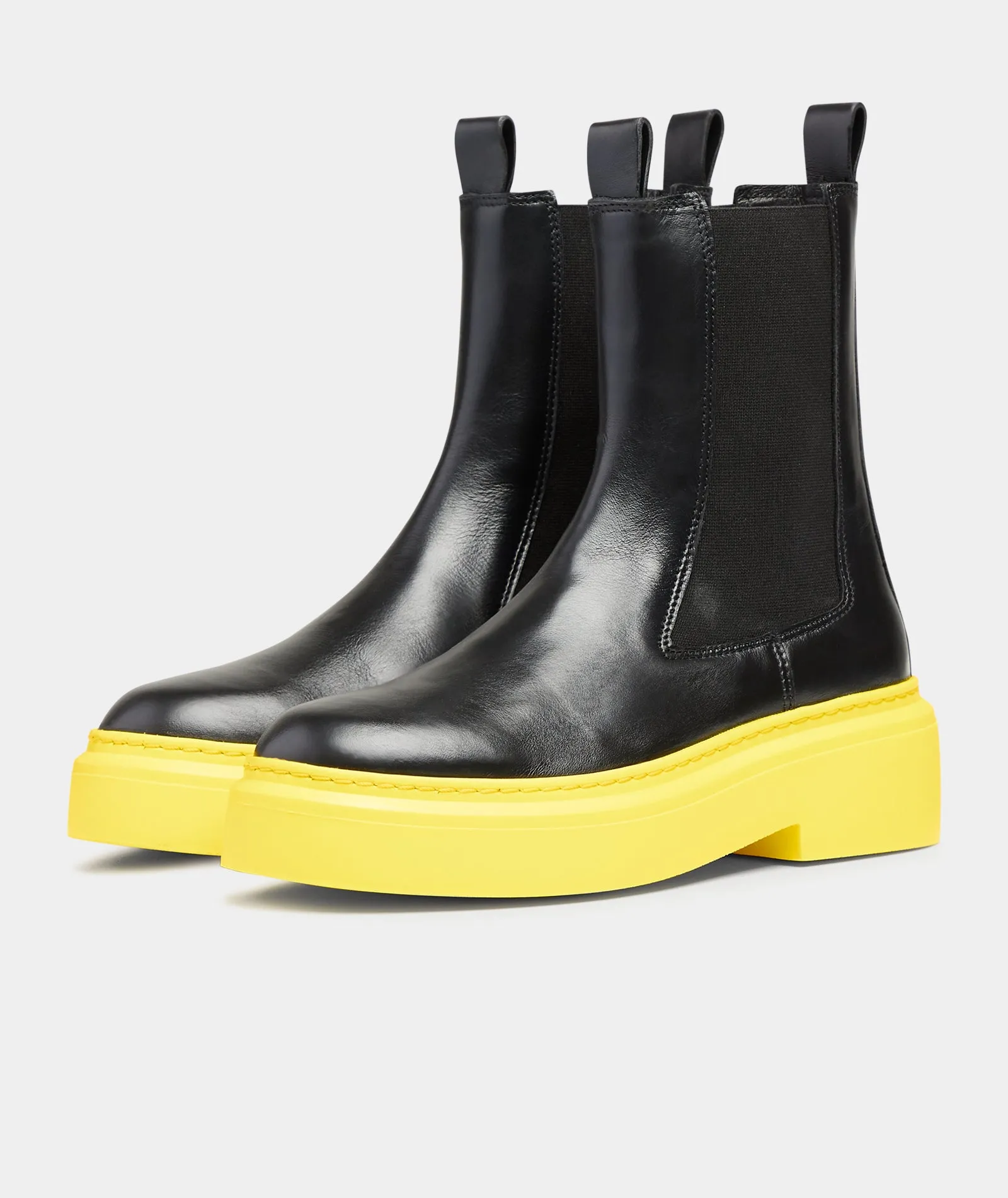 June Chelsea - Black Leather / Yellow Sole