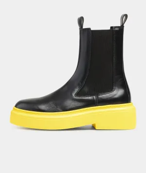 June Chelsea - Black Leather / Yellow Sole