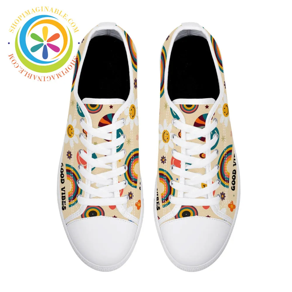 Just Good Vibes Ladies Low Top Canvas Shoes