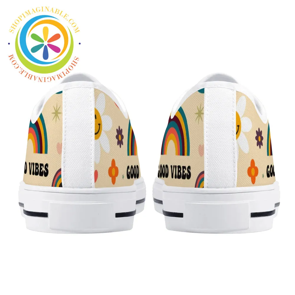 Just Good Vibes Ladies Low Top Canvas Shoes