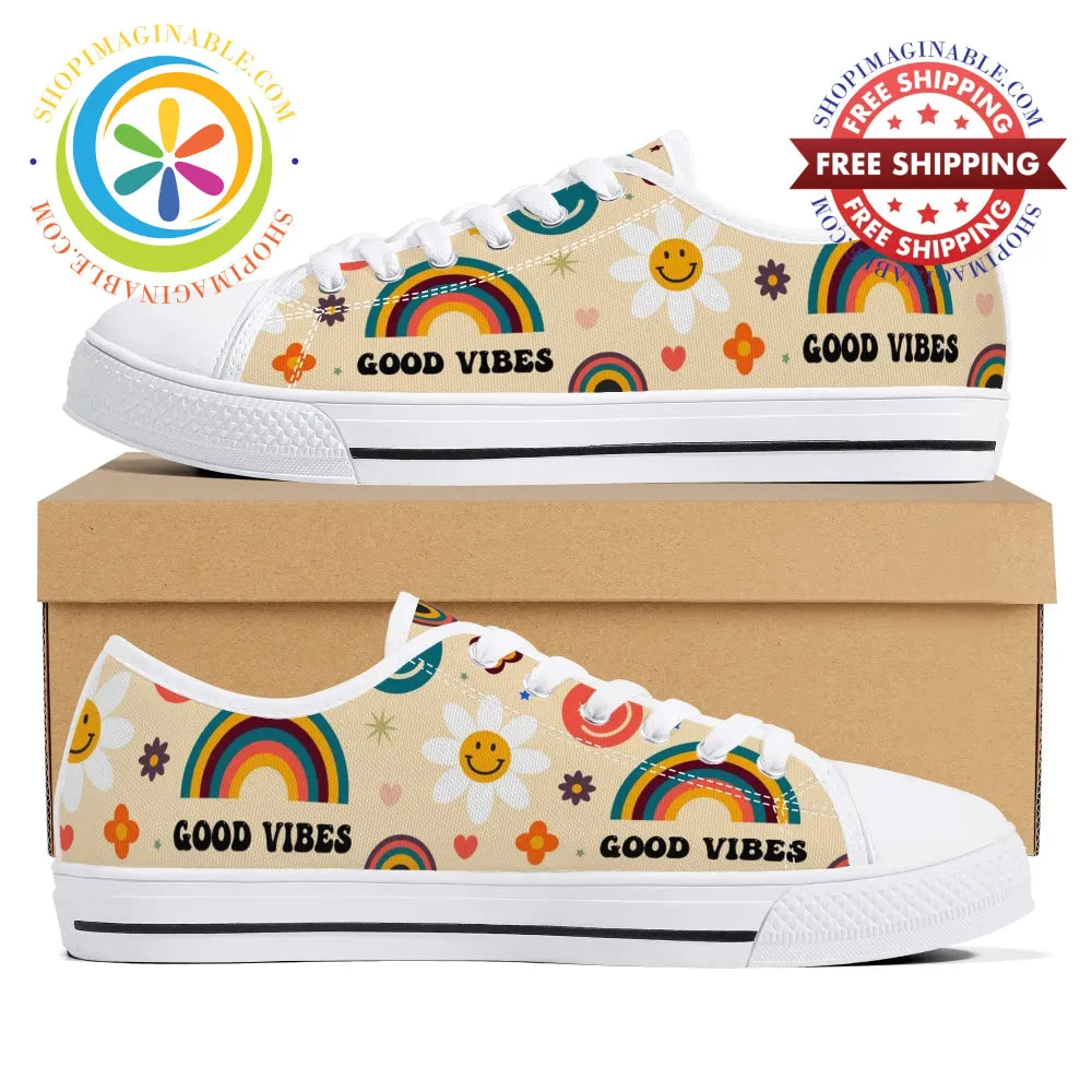 Just Good Vibes Ladies Low Top Canvas Shoes