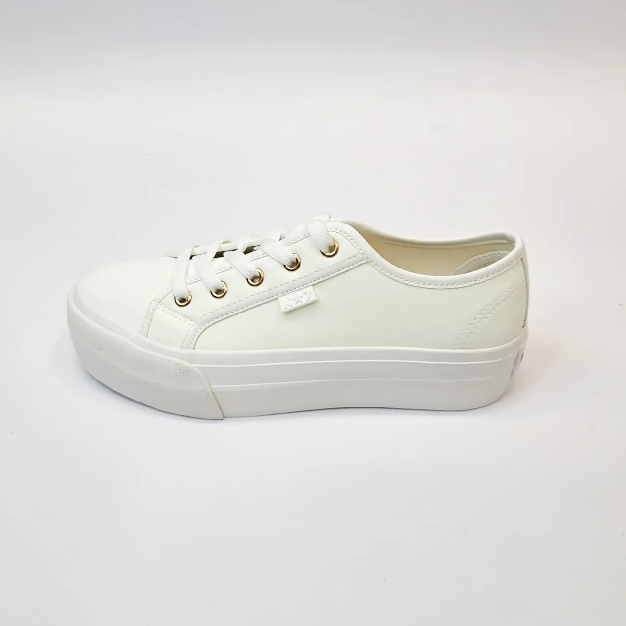 K7 white lace up platform sneaker