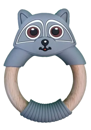 Kapai Kiwi Raccoon Wooden Teether Ring