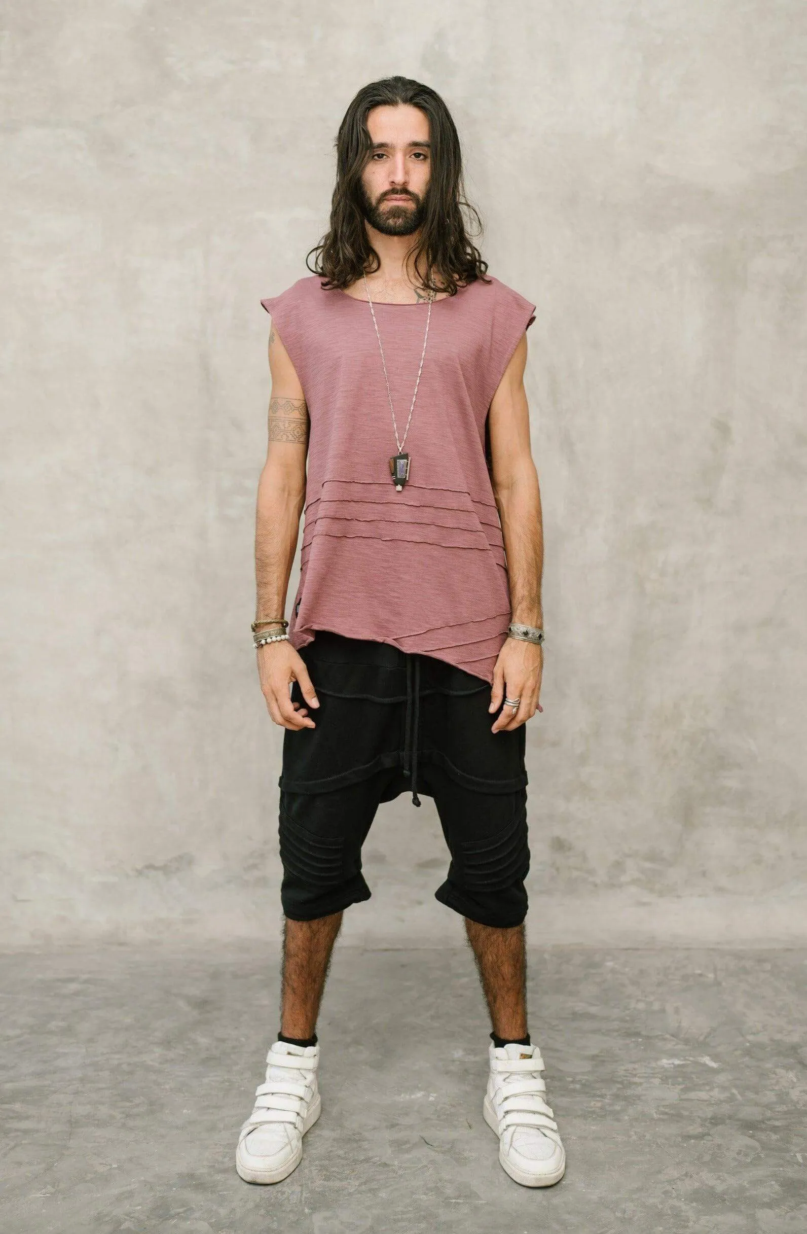 KIVI VEST - Relaxed Asymmetric Sleeveless Tank Top