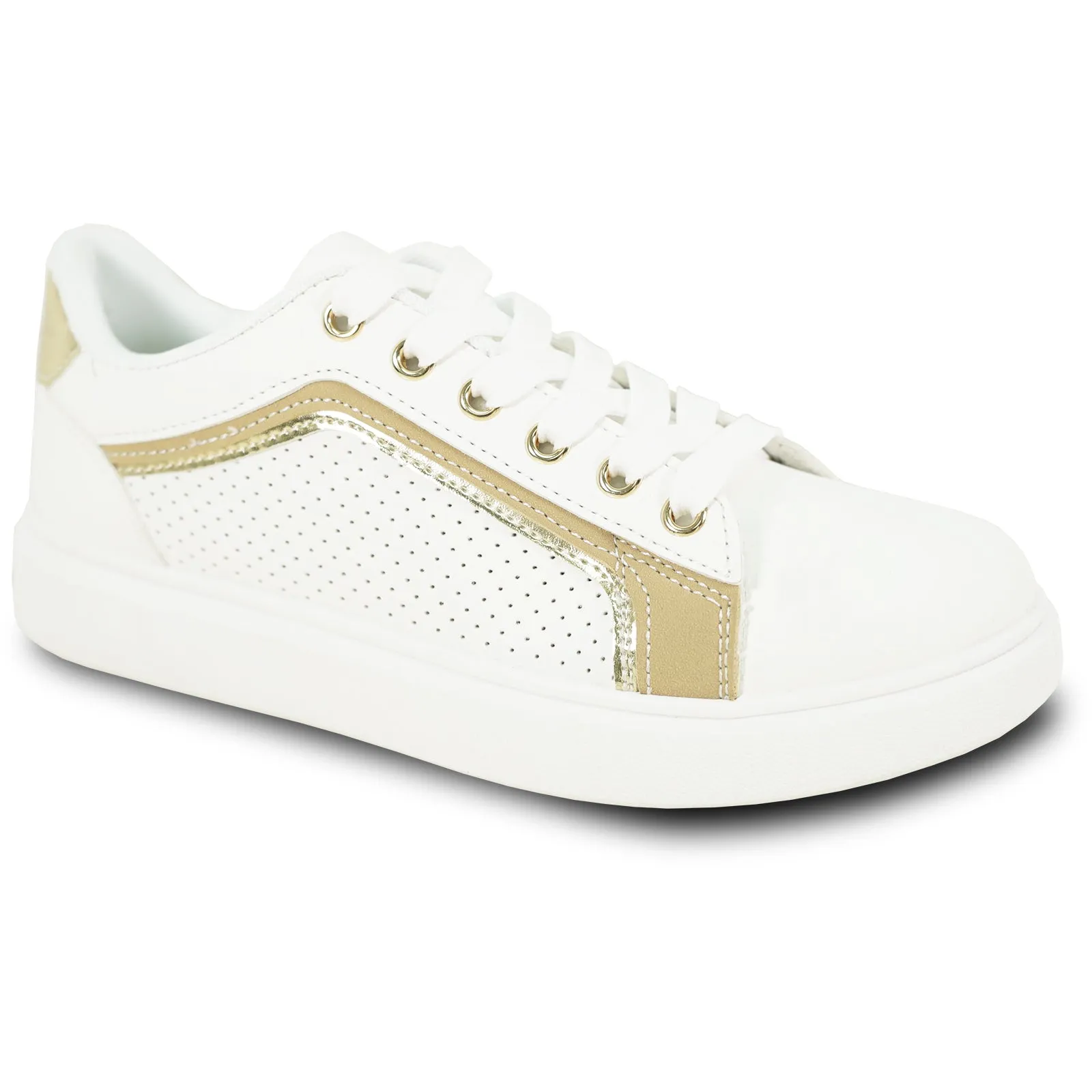 KOZI Women Fashion Sneaker MG3275 Wedge Platform with Removable Insole Gold