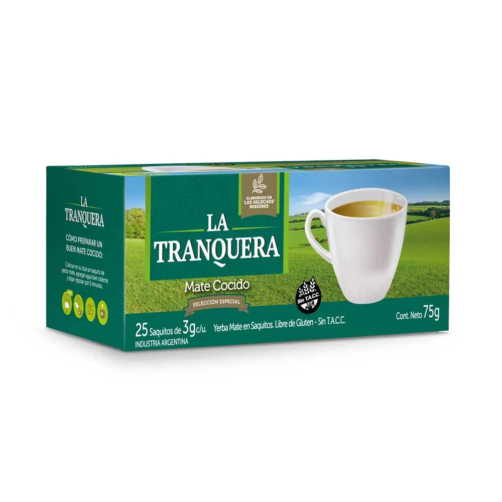 La Tranquera Mate Cocido - Instant Brew Mate in Tea Bags (25 tea bags)