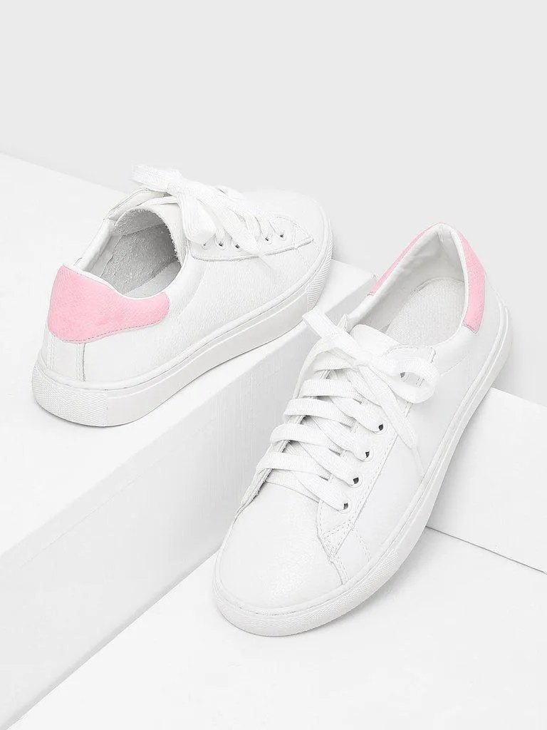 Lace Up Round Toe Sneakers