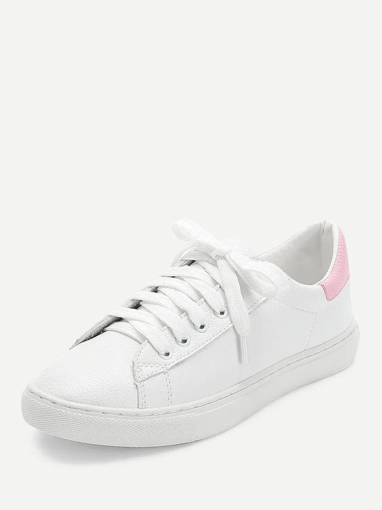 Lace Up Round Toe Sneakers