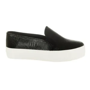 Low Slip On Flatform Skater Shoes With Rubber Sole And Elastic Gusset