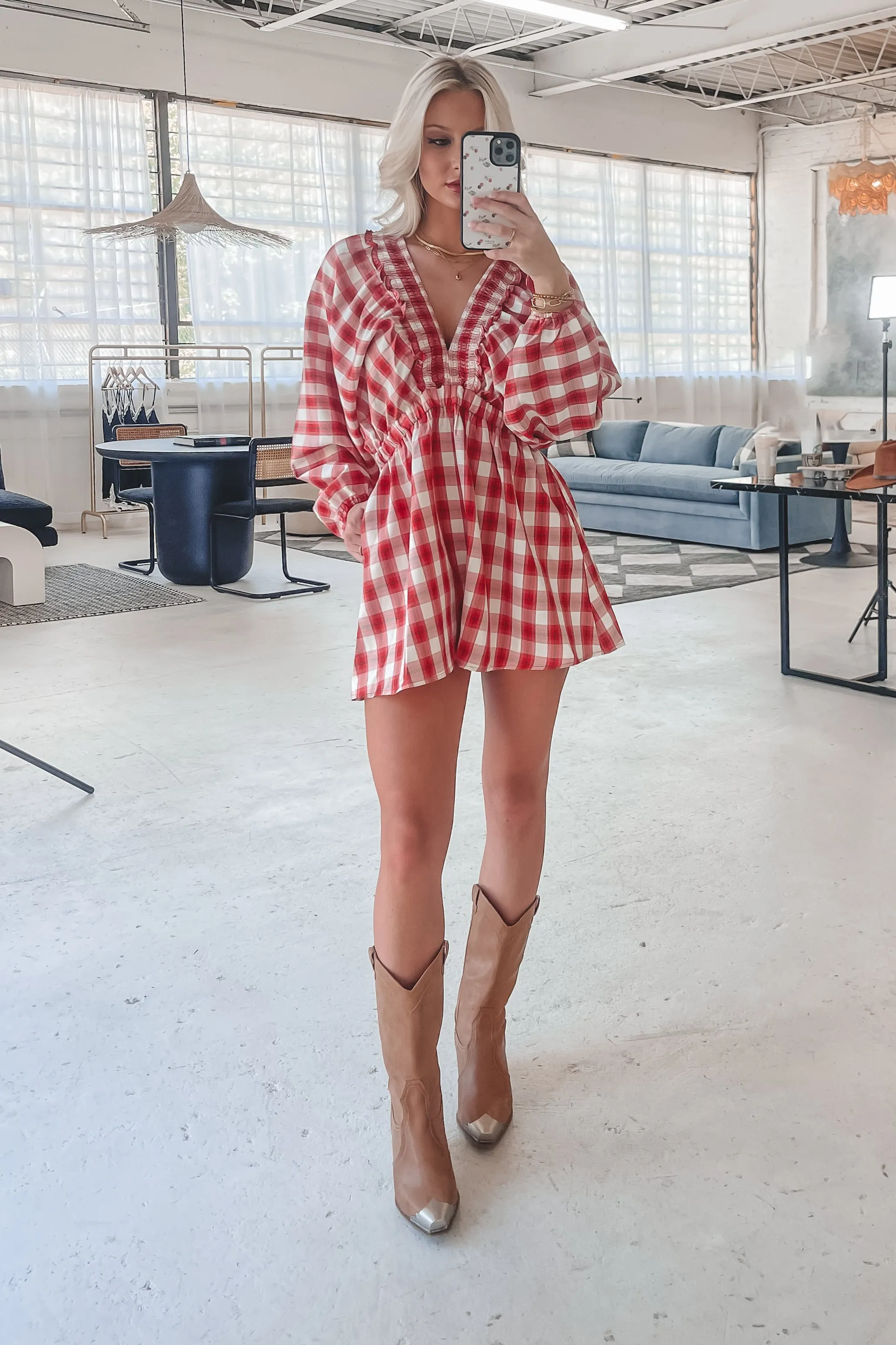 Made A Pact Plaid V Neckline Romper