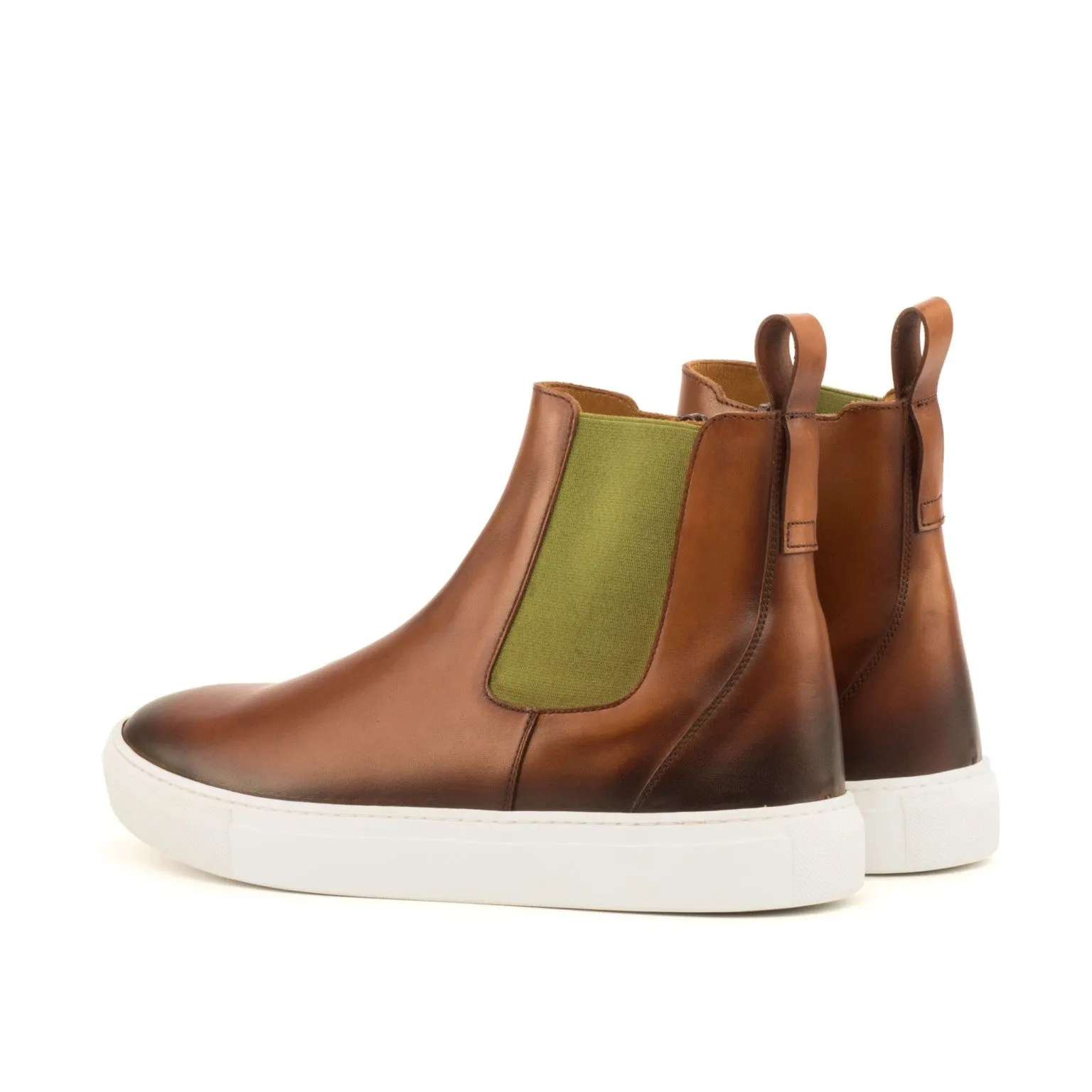 Medium Brown Calf Chelsea Sneaker Boots